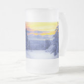 Winterse landschap  matglas bierpul (Voorkant rechts)