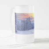 Winterse landschap  matglas bierpul (Voorkant links)