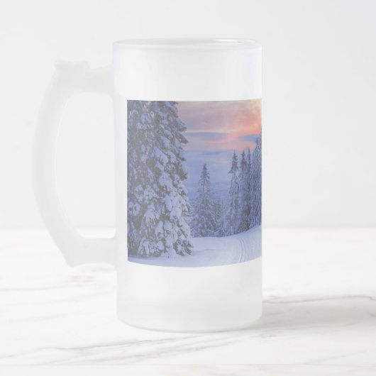 Winterse landschap  matglas bierpul (Links)