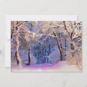 Winterse landschap met besneeuwde bomen aquarel  kaart