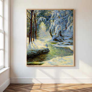 Winterse landschap, poster