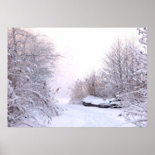 Winterse landschap poster