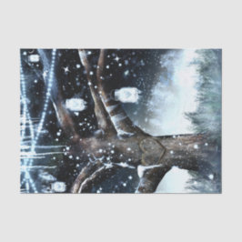 Winterse Landschap Rustieke Boom Licht Mason Potte Tissuepapier