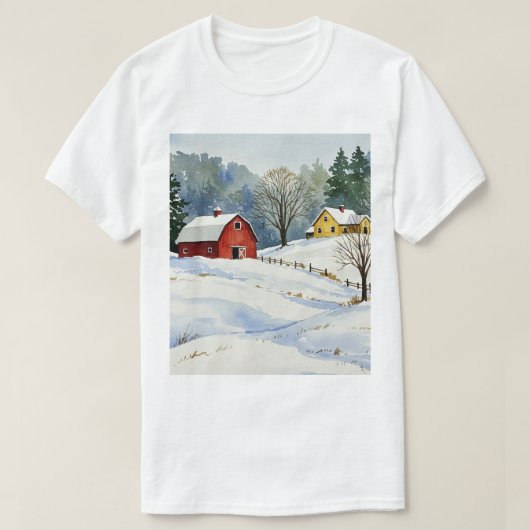Winterse landschap t-shirt (Design voorkant)