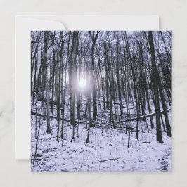 Winterse landschap zonsopgang en sneeuw notitiekaartje