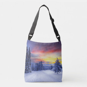 Winterse landschappen crossbody tas