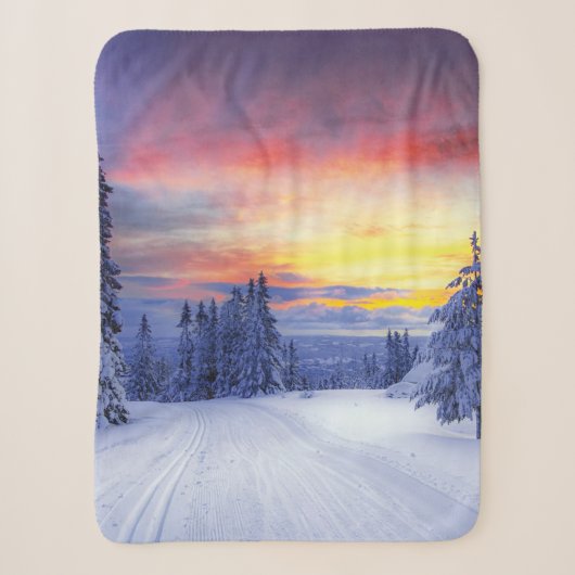 Winterse landschappen sherpa deken (Voorkant)