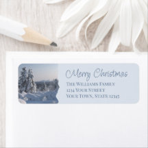 Winterse Landschaps Kerst Retouradres