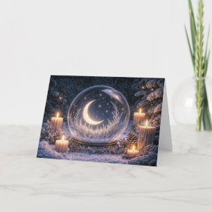 Winterse Ongeluk Yule Sikkelmaan in een Kristallen Kaart