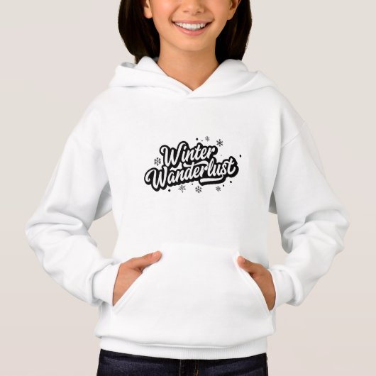 winterse reislust typografie Hoodie (Voorkant)