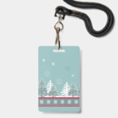 Winterse scène badge (Achterkant met lanyard)