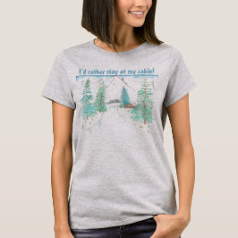 Winterse scène grijs Dames- T-shirt