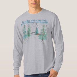 Winterse scène grijs heren lang gesleept t-shirt