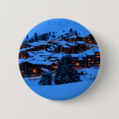 Winterse scène ronde button 5,7 cm (Voorkant)