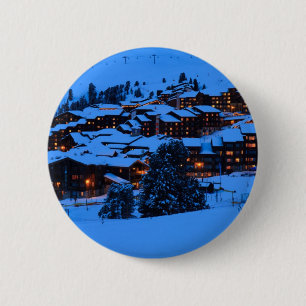 Winterse scène ronde button 5,7 cm