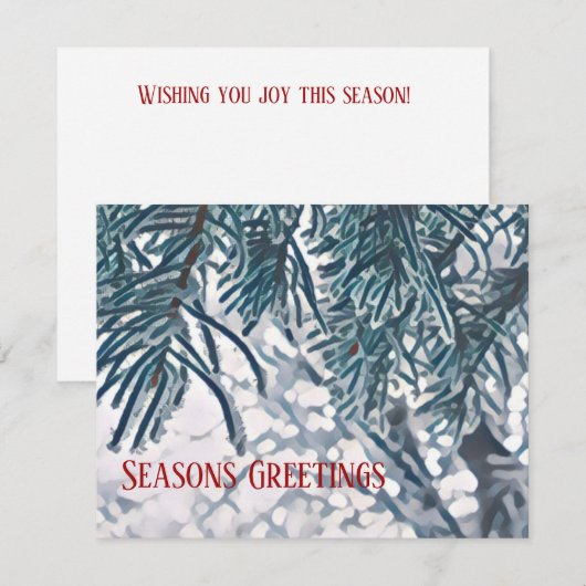 Winterse seizoensgroet kaart notitiekaartje (Voorkant / Achterkant)