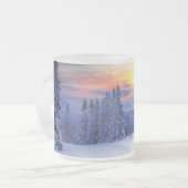 Winterse sfeer matglas koffiemok (Voorkant links)