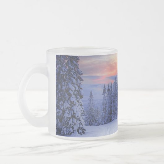 Winterse sfeer matglas koffiemok (Links)