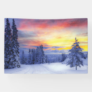 Winterse sfeer spandoek