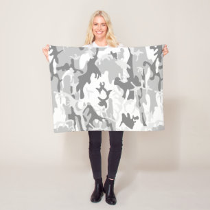 Winterse Sneeuw Grijze Camouflage, Militair, Leger Fleece Deken