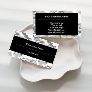 Winterse Sneeuw Grijze Camouflage, Militair, Leger Visitekaartje