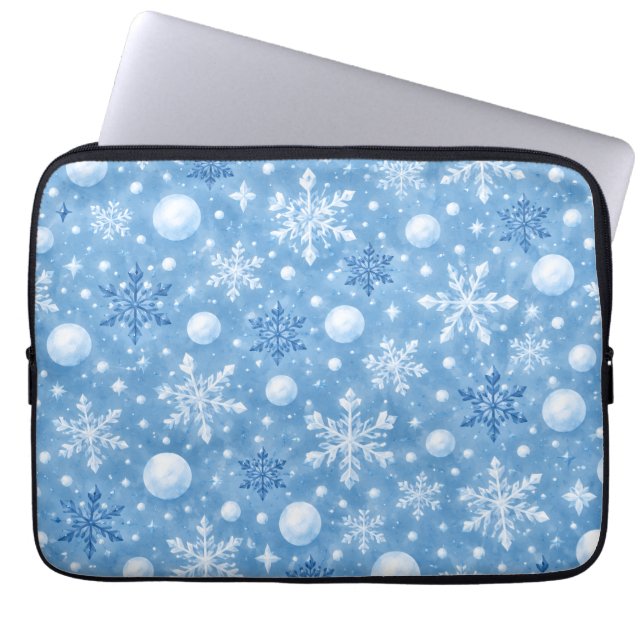 Winterse Sneeuw Laptop Sleeve (Voorkant)