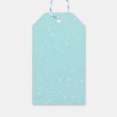 Winterse Sneeuwscène met Poolvossen Vrolijk Kerstf Cadeaulabel (Achterkant)