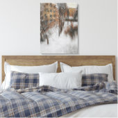 Winterse stilte bij het raam canvas afdruk (Insitu (Slaapkamer))