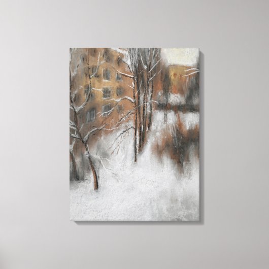 Winterse stilte bij het raam canvas afdruk (Voorkant)