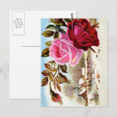 Winterse taferelen en bloemen briefkaart (Voorkant / Achterkant)