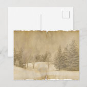 Winterse Taferelen in Sepia en Perkament Briefkaart (Voorkant / Achterkant)