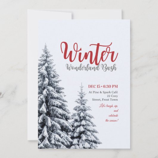 Winterse uitnodiging voor een feestje (Voorkant)