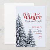 Winterse uitnodiging voor een feestje (Voorkant / Achterkant)