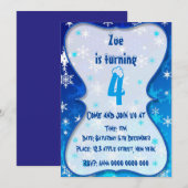 Winterse verjaardagsuitnodiging kaart (Voorkant / Achterkant)