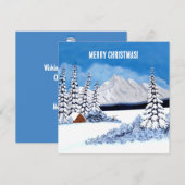 Winterse vlakke kerstkaart (Voorkant / Achterkant)