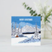 Winterse vlakke kerstkaart (Staand voorkant)