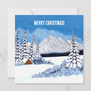Winterse vlakke kerstkaart