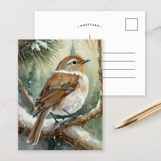 Winterse Vogel Modern Kunst Briefkaart