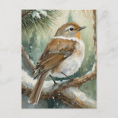 Winterse Vogel Modern Kunst Briefkaart (Voorkant)