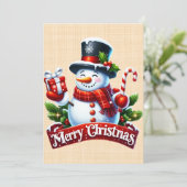 Winterse Vreugde Festive Kaart (Staand voorkant)