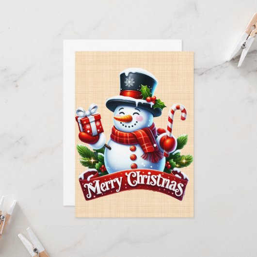 Winterse Vreugde Festive Kaart (Voorkant / Achterkant in situ)