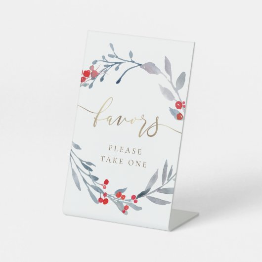 winterse waterverf bevoordeelt voetgangersbord reclamebord met voetstuk (Voorkant)