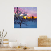 Winterse Zonsondergang Poster (Keuken)