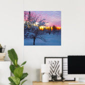 Winterse Zonsondergang Poster (Thuiskantoor)