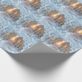 Winterse Zonsondergang Witte Berkenbos Cadeaupapier (Hoek)