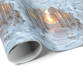 Winterse Zonsondergang Witte Berkenbos Cadeaupapier (Rol Hoek)