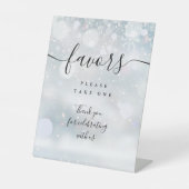 Winterse zwarte script tafelgunsten reclamebord met voetstuk (Voorkant)