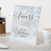 Winterse zwarte script tafelgunsten reclamebord met voetstuk (Insitu)