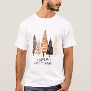 Winterseizoen eenvoudige pijnbomen t-shirt
