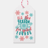 Winterseizoen Eggnog - citaat Word Art Cadeaulabel (Voorkant)